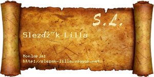 Slezák Lilla névjegykártya